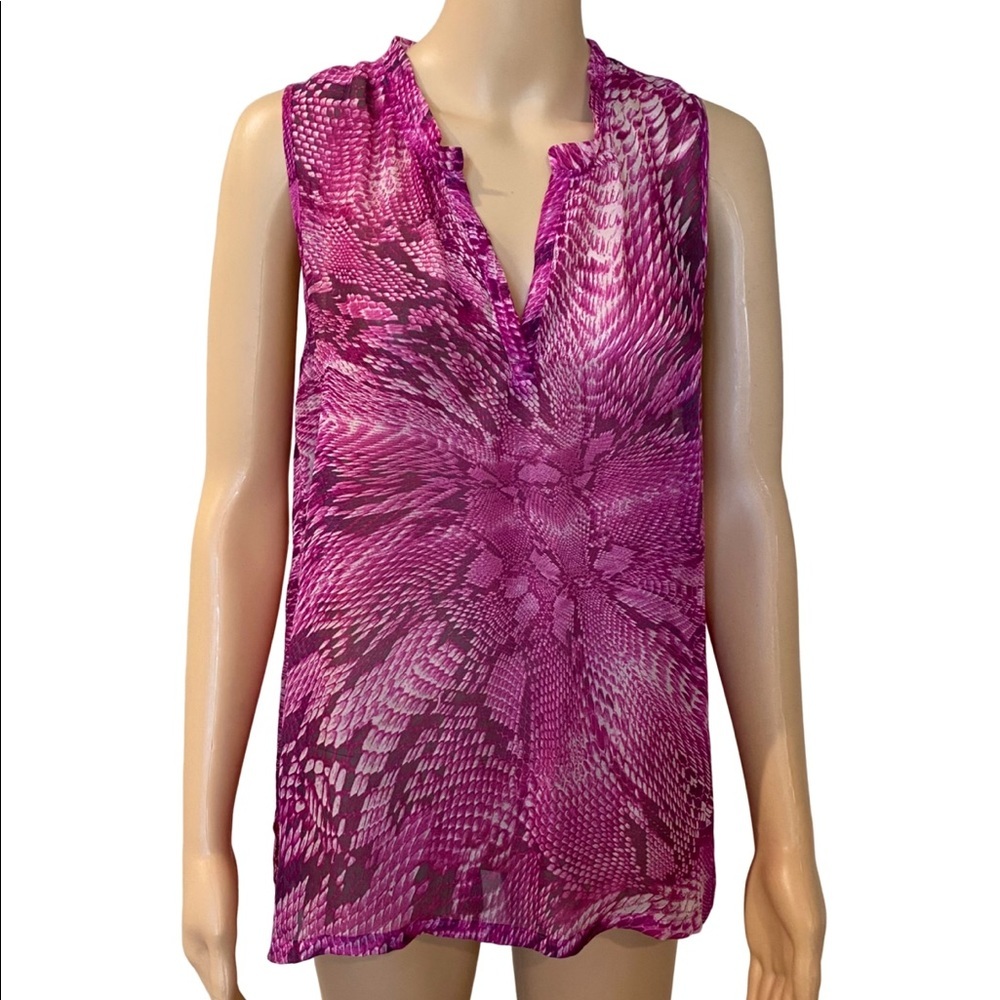 L’AGENCE Purple Snake Print Top